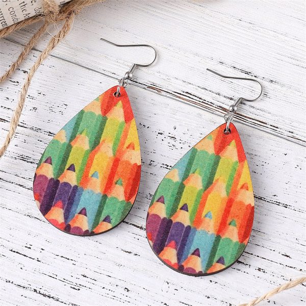 Red & Blue Pencil Teardrop Earrings Online Hot Sale