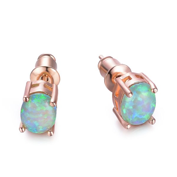 White Egg Opal & 18K Rose Gold-Plated Stud Earrings Sale