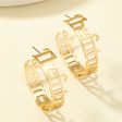 18K Gold-Plated  The Future Female  Open-Hoop Drop Earrings For Cheap