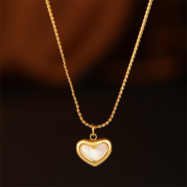 Shell & 18K Gold-Plated Heart Pendant Necklace Supply