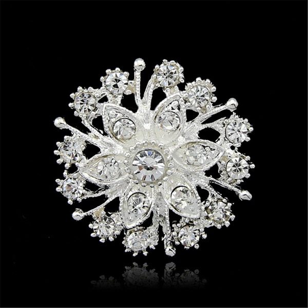 Clear Cubic Zirconia Flower Brooch Online Hot Sale