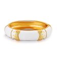 White Enamel & 18K Gold-Plated Geometric Bamboo Bangle Online Hot Sale