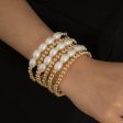 Pearl & 18K Gold Plated Beaded Stretch Bracelet Set Online