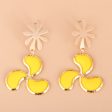 Yellow Enamel & 18K Gold-Plated Leaf Drop Earrings Hot on Sale