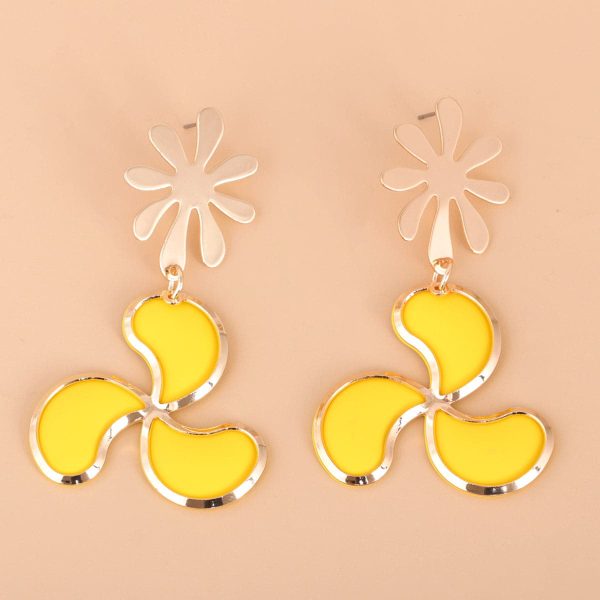 Yellow Enamel & 18K Gold-Plated Leaf Drop Earrings Hot on Sale