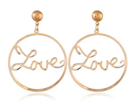 18K Gold-Plated  Love  Circle Drop Earrings Supply