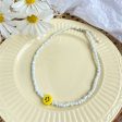 Yellow & White Howlite Smiley Face Beaded Necklace Cheap