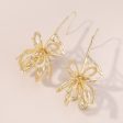 18K Gold-Plated Abstract Open Flower Drop Earrings Online now