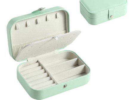 Green Two-Compartment Portable Jewelry Box on Sale