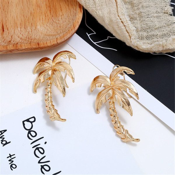 18K Gold-Plated Coconut Tree Drop Earrings Online Sale