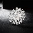 Clear Cubic Zirconia Flower Brooch Online Hot Sale