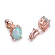 White Egg Opal & 18K Rose Gold-Plated Stud Earrings Sale