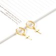 18K Gold-Plated Cross Huggie Earrings For Discount