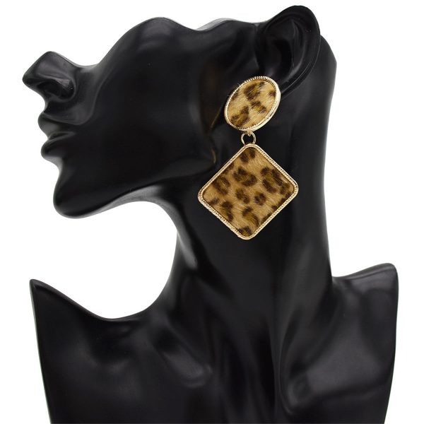 Yellow Gabardine & 18K Gold-Plated Leopard Print Drop Earrings on Sale