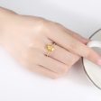 Yellow Crystal & Cubic Zirconia 18K Gold-Plated Adjustable Ring Hot on Sale