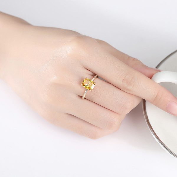 Yellow Crystal & Cubic Zirconia 18K Gold-Plated Adjustable Ring Hot on Sale