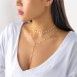 White Acrylic & 18K Gold-Plated Y-Necklace Set For Sale