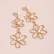 White Turquoise & 18K Gold-Plated Open Flowers Drop Earrings Sale