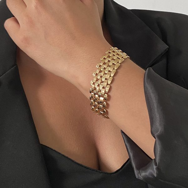 18K Gold-Plated Chain Link Belt Bracelet on Sale