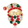 Cubic Zirconia & 18K Gold-Plated Santa Claus Brooch Online Hot Sale