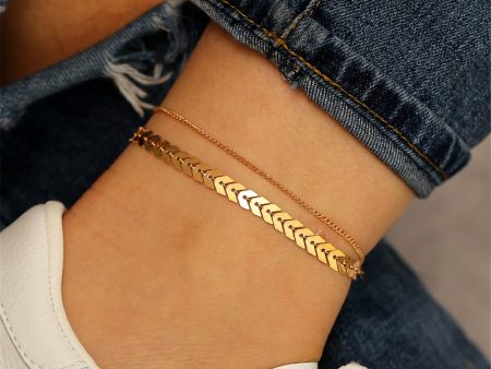 18K Gold-Plated Chain Layer Anklet Discount