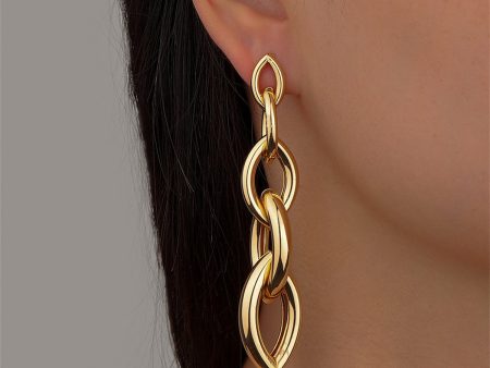 18K Gold-Plated Chain Drop Earrings Online Sale