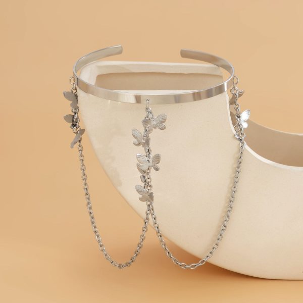 Silver-Plated Butterflies Tassel Arm Cuff Online Hot Sale