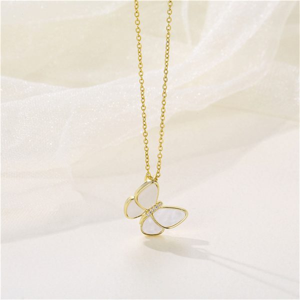 Shell & 18K Gold-Plated Butterfly Pendant Necklace Online Sale