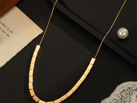 18K Gold-Plated Cuboid Necklace on Sale