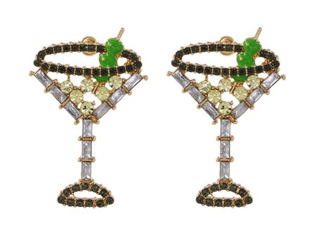 Yellow Crystal & Cubic Zirconia Martini Drop Earrings For Discount