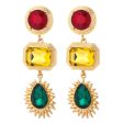 Yellow Crystal & 18K Gold-Plated Geometric Drop Earrings Online Hot Sale