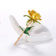 Yellow Enamel & 18K Gold-Plated Rose Brooch Supply