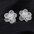 White Acrylic & 18K Gold-Plated Flower Stud Earrings Online Sale