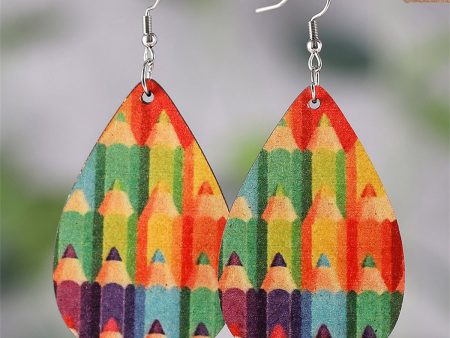 Red & Blue Pencil Teardrop Earrings Online Hot Sale