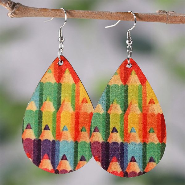 Red & Blue Pencil Teardrop Earrings Online Hot Sale