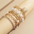 Pearl & Cubic Zirconia 18K Gold-Plated Heart Bracelet Set Supply