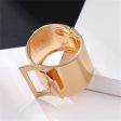 18K Gold-Plated Buckle Wide-Brim Bangle on Sale