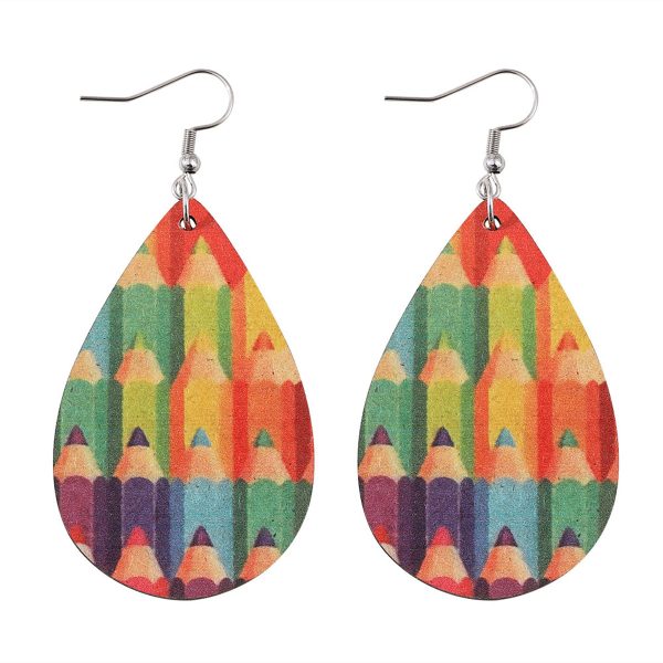 Red & Blue Pencil Teardrop Earrings Online Hot Sale