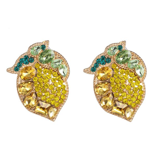 Yellow Crystal & Cubic Zirconia Lemon Stud Earrings Online now