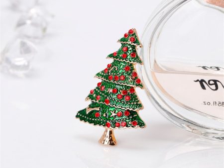 Cubic Zirconia & 18K Gold-Plated Towering Christmas Tree Brooch Online