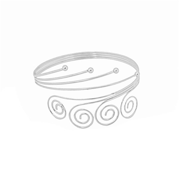 Silver-Plated Four-Swirl Arm Cuff Online now