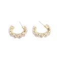 White Acrylic & 18K Gold-Plated Flower Cluster Huggie Earrings For Discount