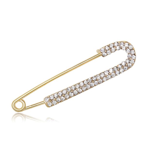 Cubic Zirconia & 18K Gold-Plated Pin Brooch Sale