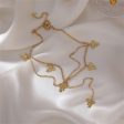 18K Gold-Plated Bow Station Drop Choker Necklace Cheap