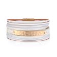 White Polystyrene & 18K Gold-Plated Curved Multi-Strand Bracelet For Cheap