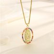 Red Cubic Zirconia & 18K Gold-Plated Mary Pendant Necklace Online