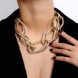 18K Gold-Plated Chunky Double Wavy Cable Chain Necklace Hot on Sale