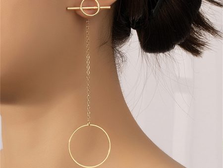 18K Gold-Plated Circle Bar Ear Jackets For Sale