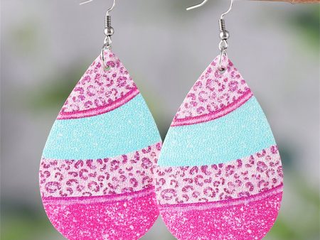 Pink Polystyrene & Silver-Plated Leopard Teardrop Earrings Online Hot Sale