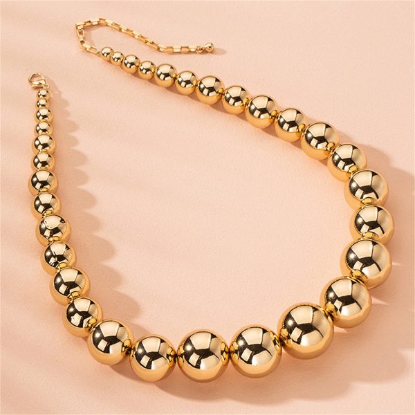 18K Gold-Plated Bead Statement Necklace For Sale